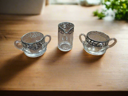 A.H. Heisey Creamer and Sugar Bowl Set or Trio