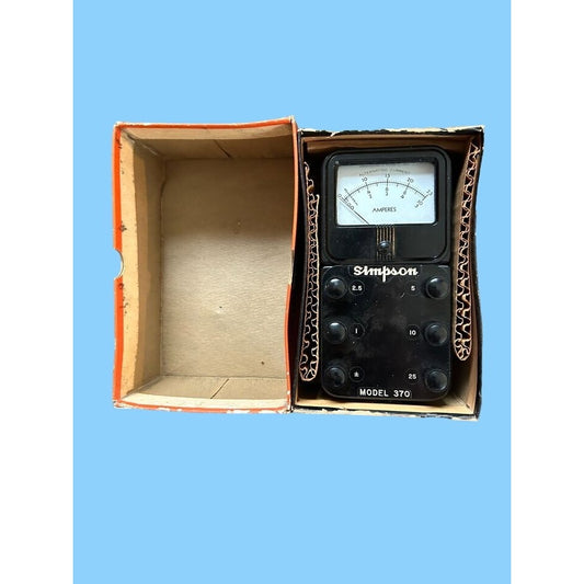 Simpson Model 370 AC Ammeter Vintage Electrical Instrument With Original Box