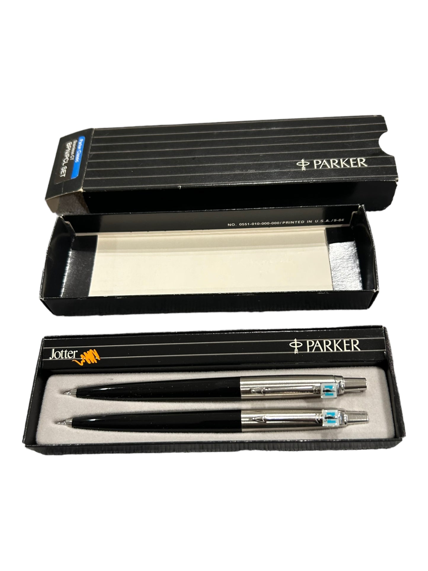 Parker Jotter Classic with Nationwide Insurance Logo - Vintage Stainless Ball Point and Pencil Set -