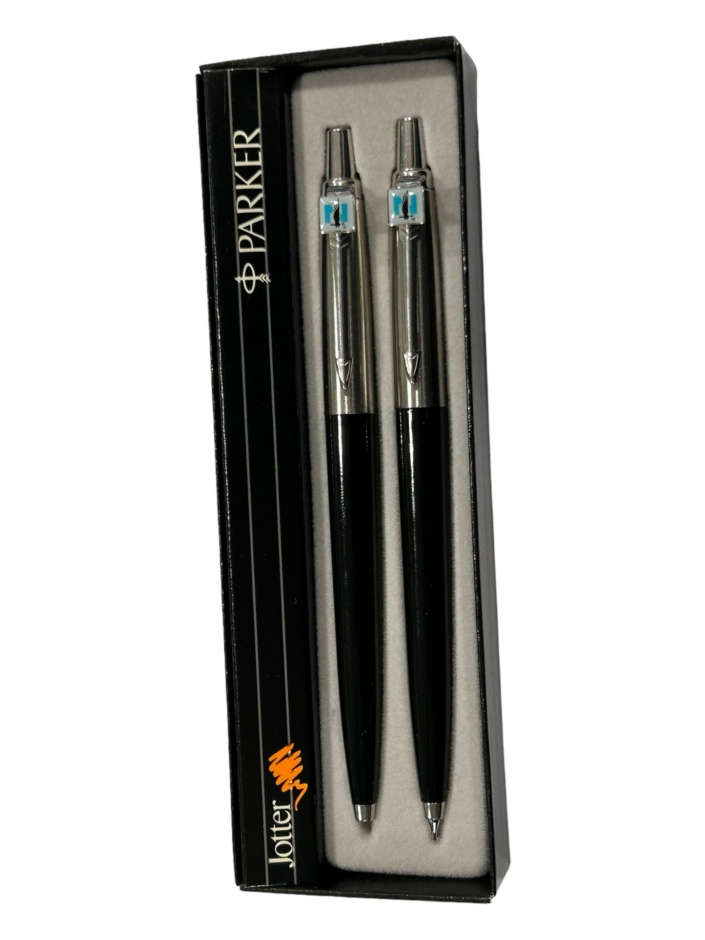 Parker Jotter Classic with Nationwide Insurance Logo - Vintage Stainless Ball Point and Pencil Set -