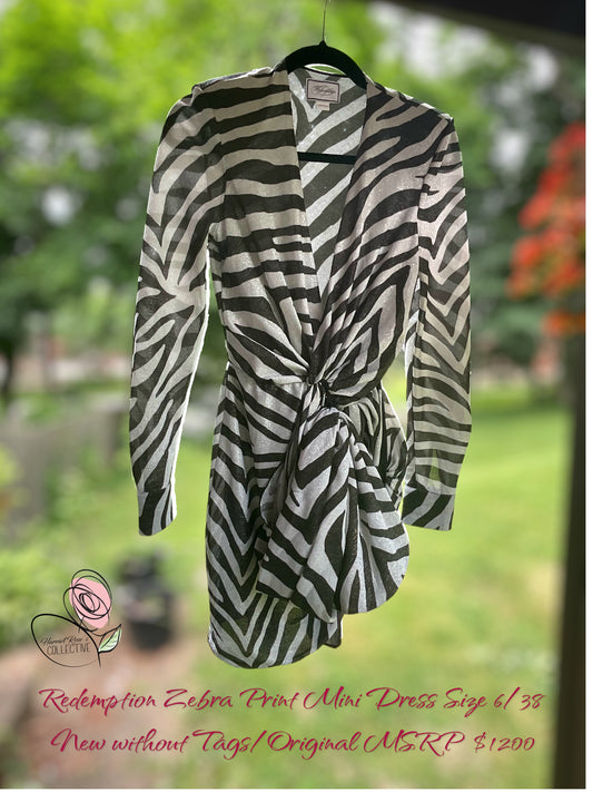 Redemption
Zebra Print Mini Dress - Size 6/38